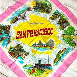 Vintage San Francisco tourist scarf EUC